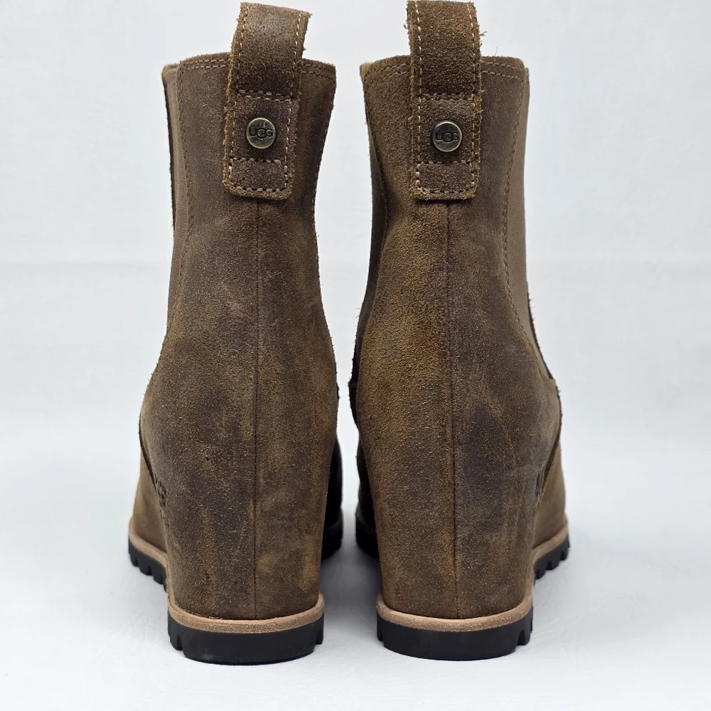 UGG  Pax Hidden Wedge  Boots Women's Size 7.5 Suede Brown Waterproof 1095136 - Picture 5 of 12